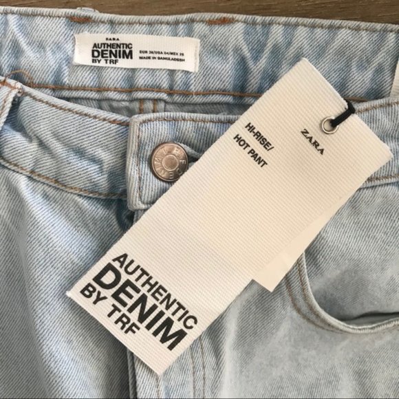 NWT ZARA High Waisted Light Wash Yellow Stripe - Picture 10 of 10